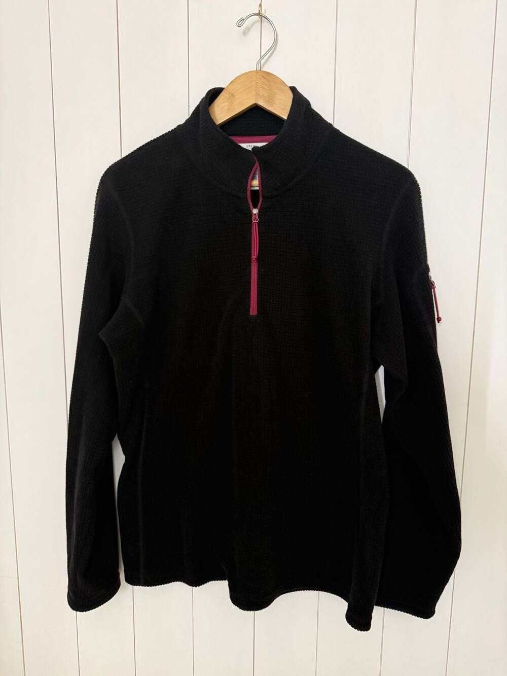 Orvis Trout Bum Black Waffle Grid Fleece Quarter-Zip Pullover Size L